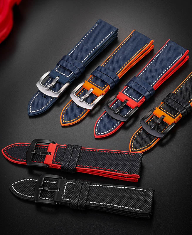 Hybrid: canvas & rubber FKM watch straps