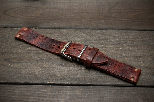 Suede vintage leather watch strap (Heritage), handmade in Finland - finwatchstraps