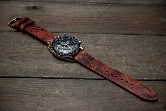 Suede vintage leather watch strap (Heritage), handmade in Finland - finwatchstraps