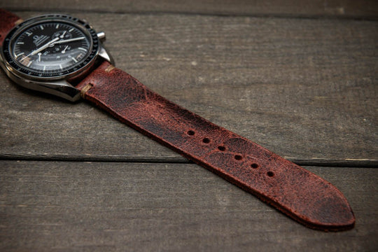 Suede vintage leather watch strap (Heritage), handmade in Finland - finwatchstraps