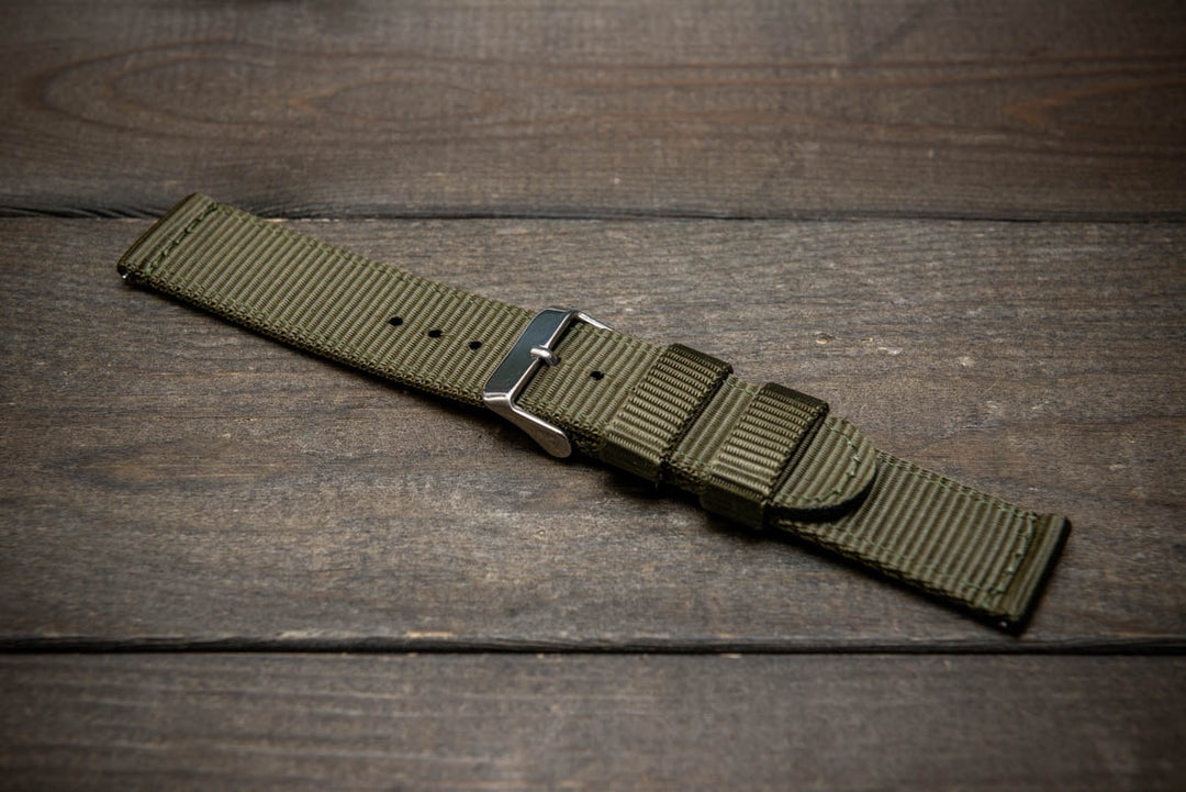 Nylon Military Watch Strap, army two piece watch band, MoonSwatch Watch Strap. - finwatchstraps