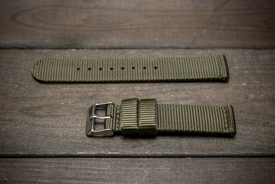 Nylon Military Watch Strap, army two piece watch band, MoonSwatch Watch Strap. - finwatchstraps