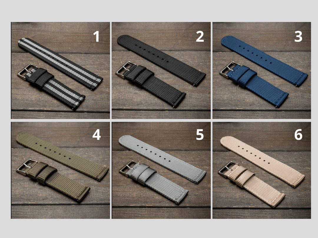 Nylon Military Watch Strap, army two piece watch band, MoonSwatch Watch Strap. - finwatchstraps