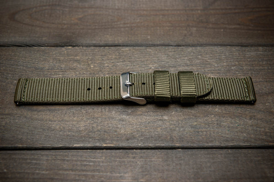 Nylon Military Watch Strap, army two piece watch band, MoonSwatch Watch Strap. - finwatchstraps