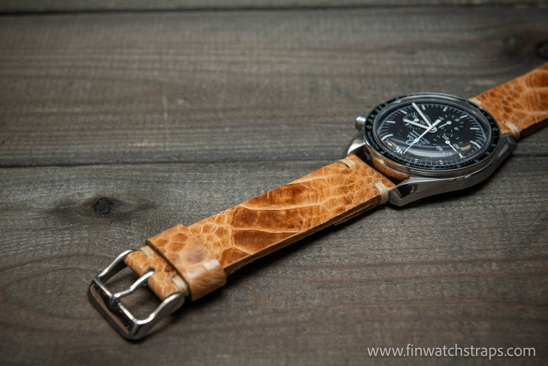 Ostrich legs leather watch strap - finwatchstraps