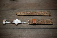 Tweed watch strap, Watch band made of HARRIS TWEED®. Handmade in Finland - 18 mm, 19 mm, 20 mm, 21 mm, 22mm. With a deployment clasp. - finwatchstraps
